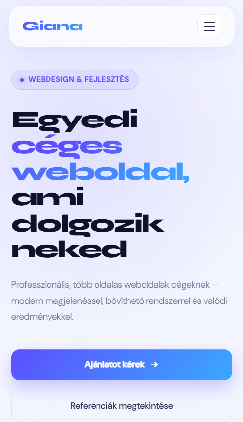 Közepes weboldal mobil